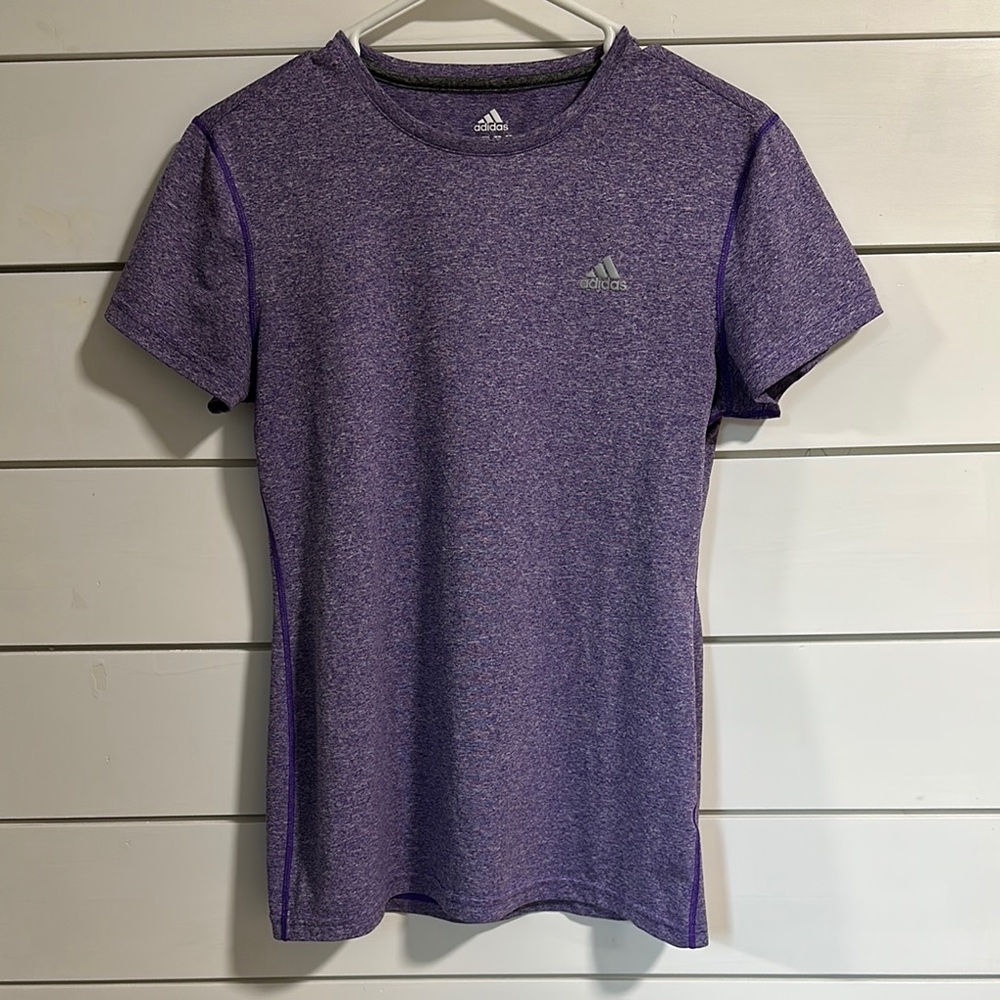 Adidas Heathered Purple Performance Tee